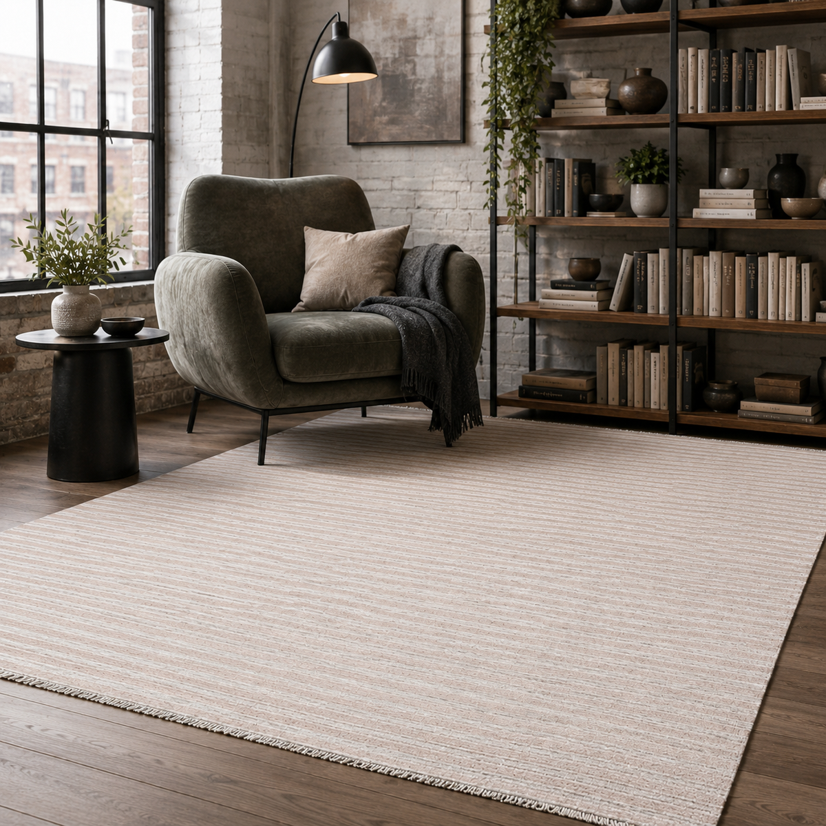 Tapis Moderne Gris Lavable Néroli, vue 8