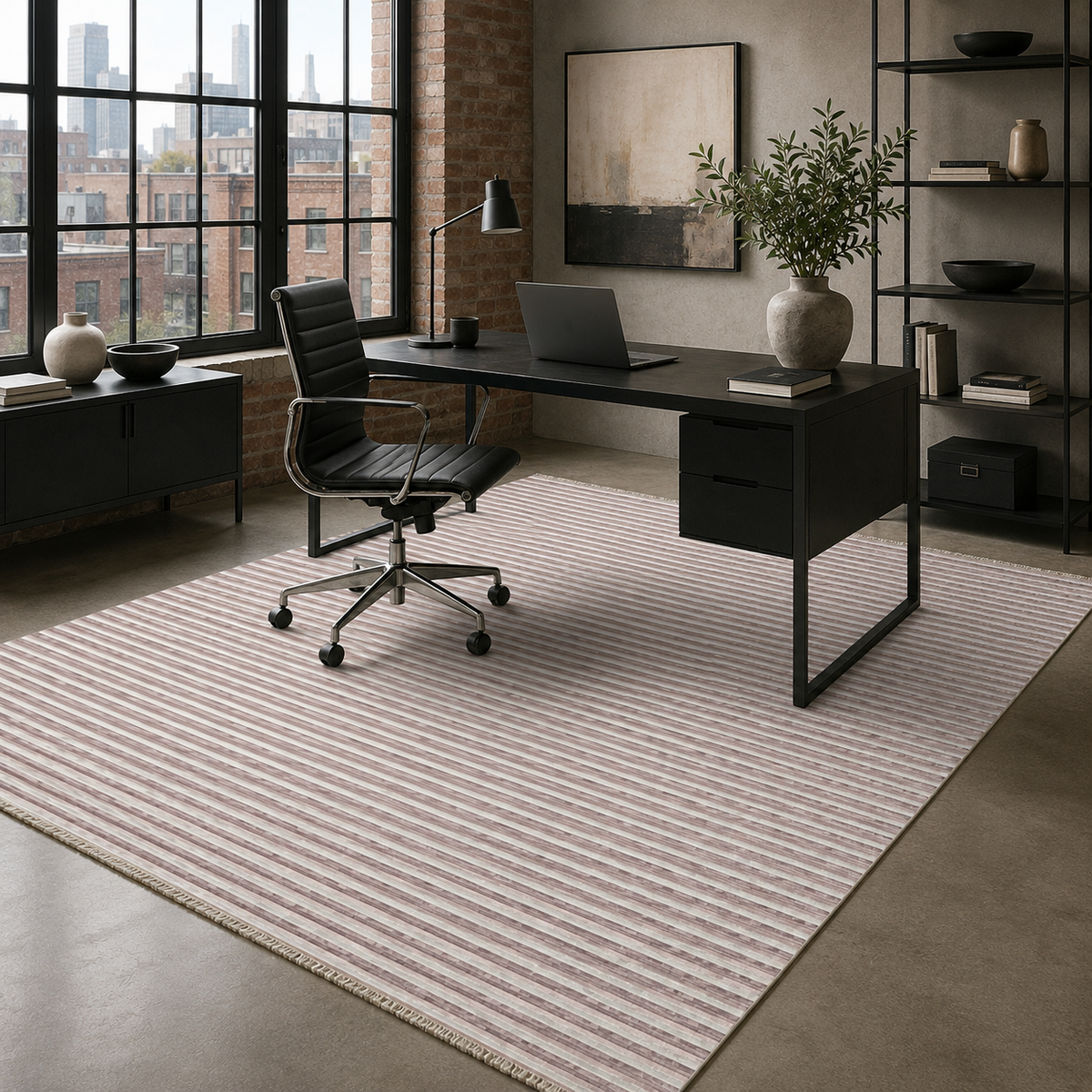 Tapis Moderne Bleu Marine Lavable Joséphine, vue 5