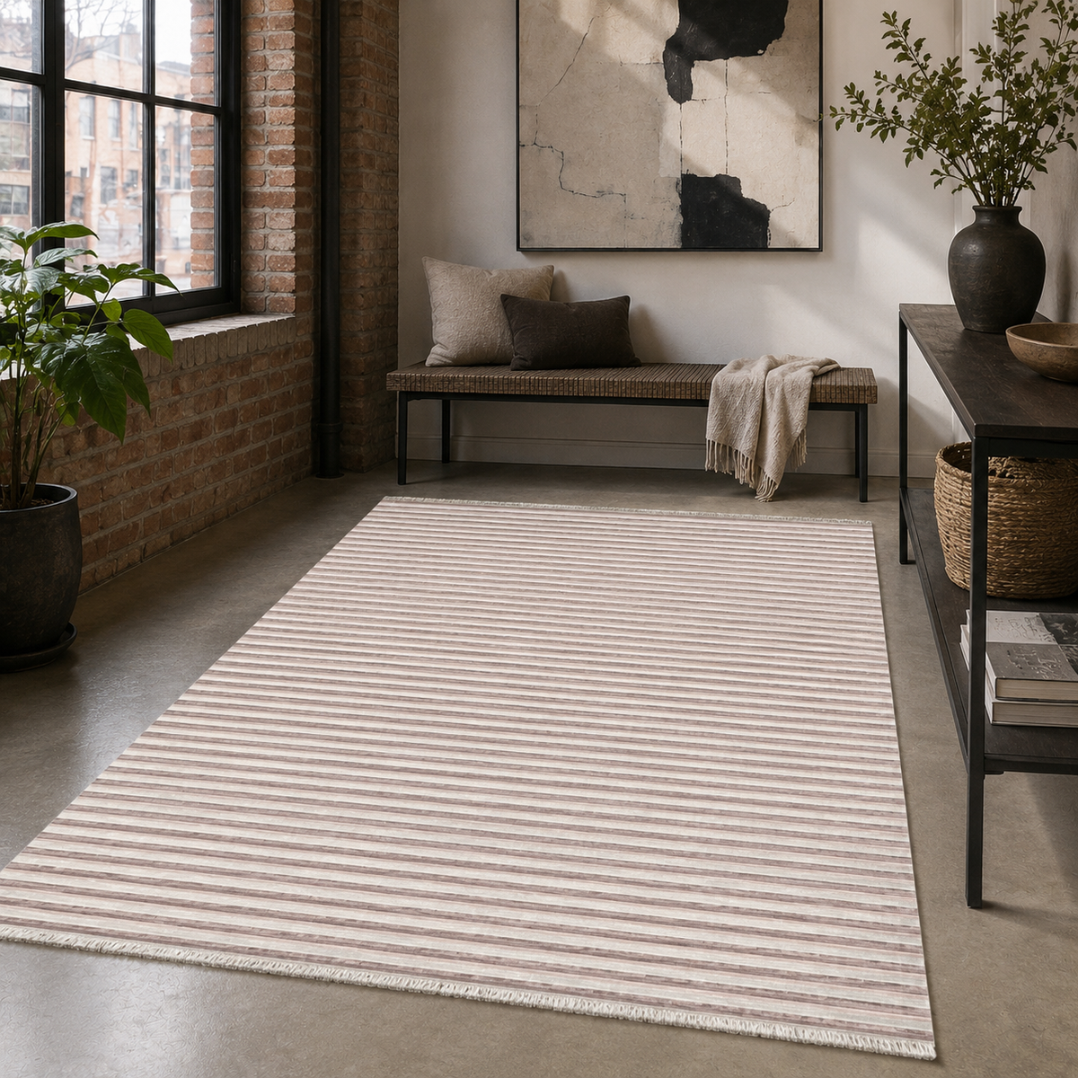 Tapis Moderne Bleu Marine Lavable Joséphine, vue 8