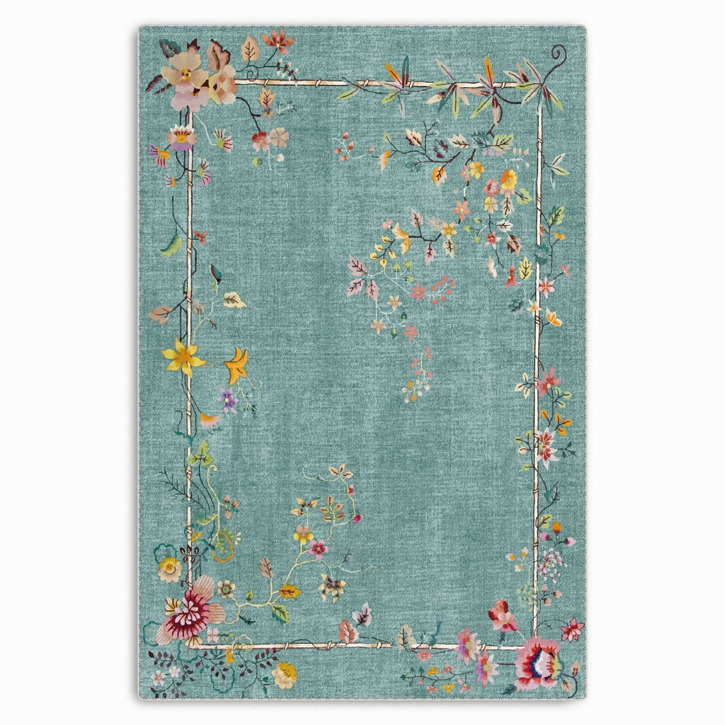 Détail du motif du tapis classique gris lavable Elya