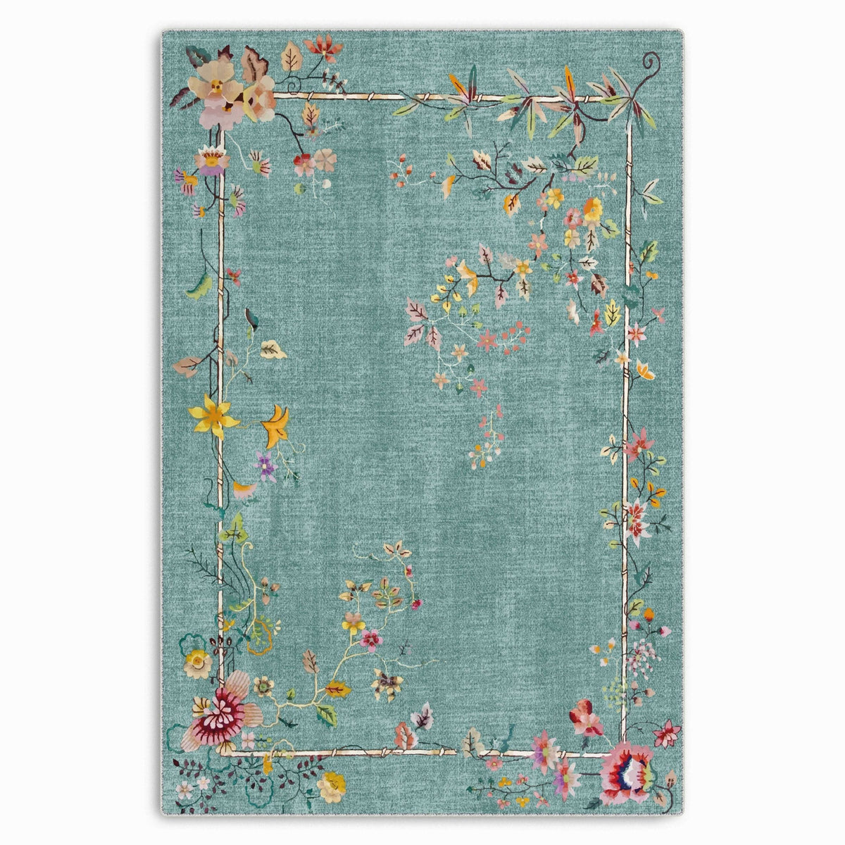 Détail du motif du tapis classique gris lavable Elya