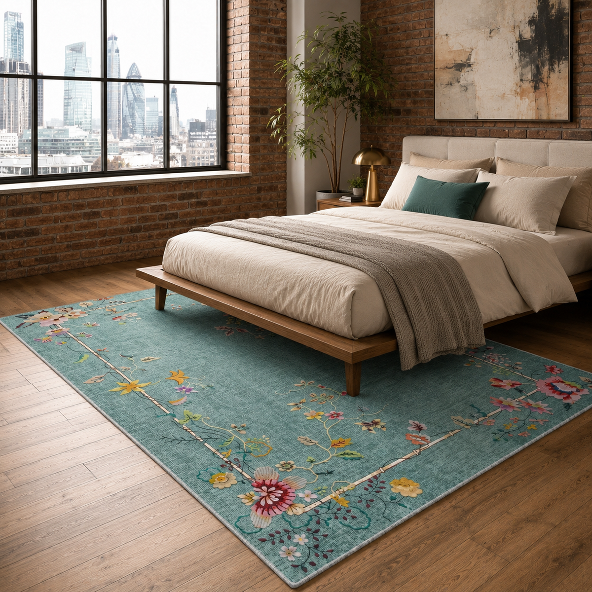 Tapis Classique Gris Lavable Elya, vue 5