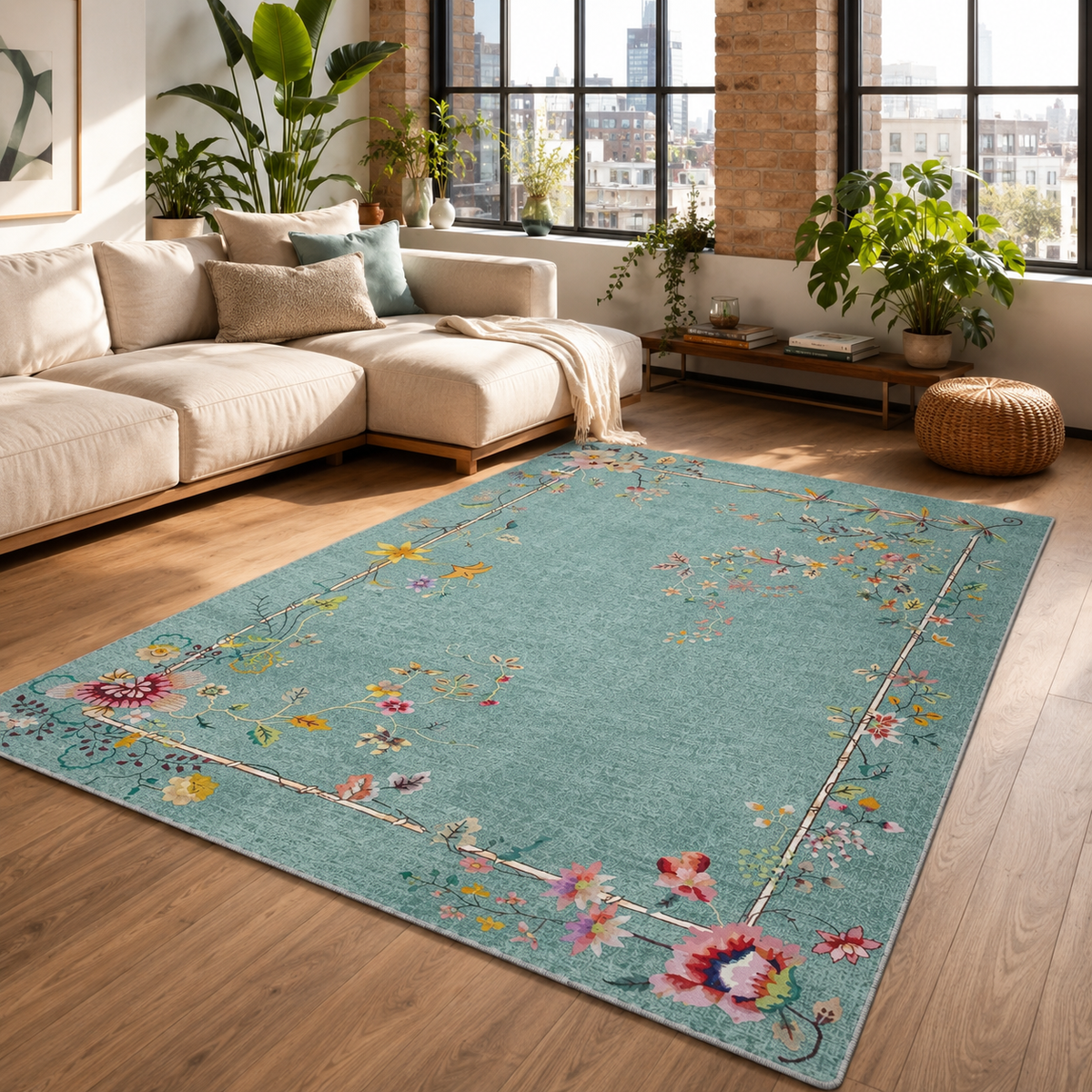 Tapis Classique Gris Lavable Elya, vue 10