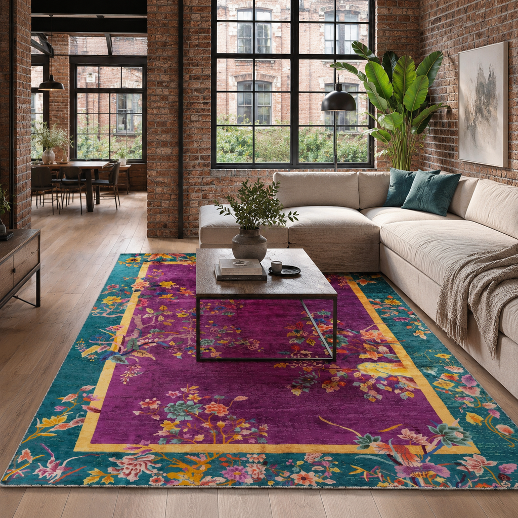 Tapis Classique Gris Lavable Lorena, vue principale