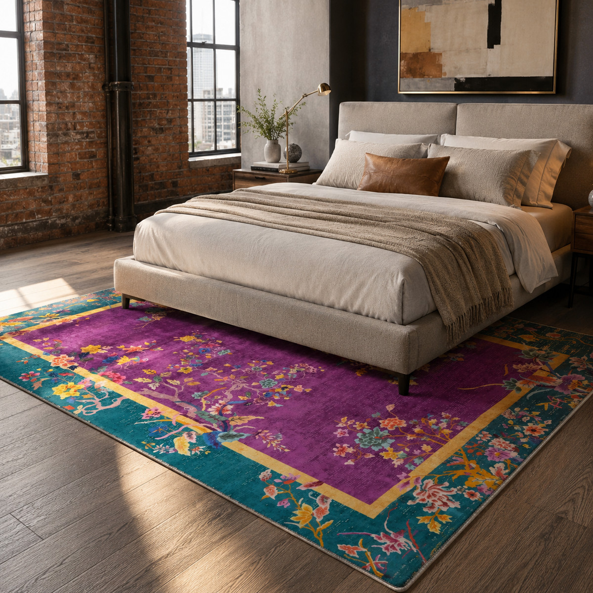Tapis Classique Gris Lavable Lorena, vue 5