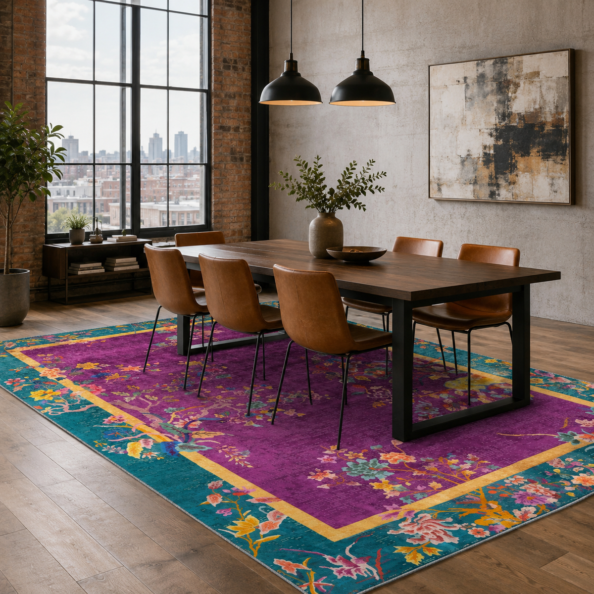 Tapis Classique Gris Lavable Lorena, vue 6