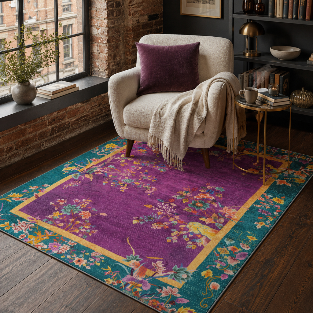 Tapis Classique Gris Lavable Lorena, vue 9