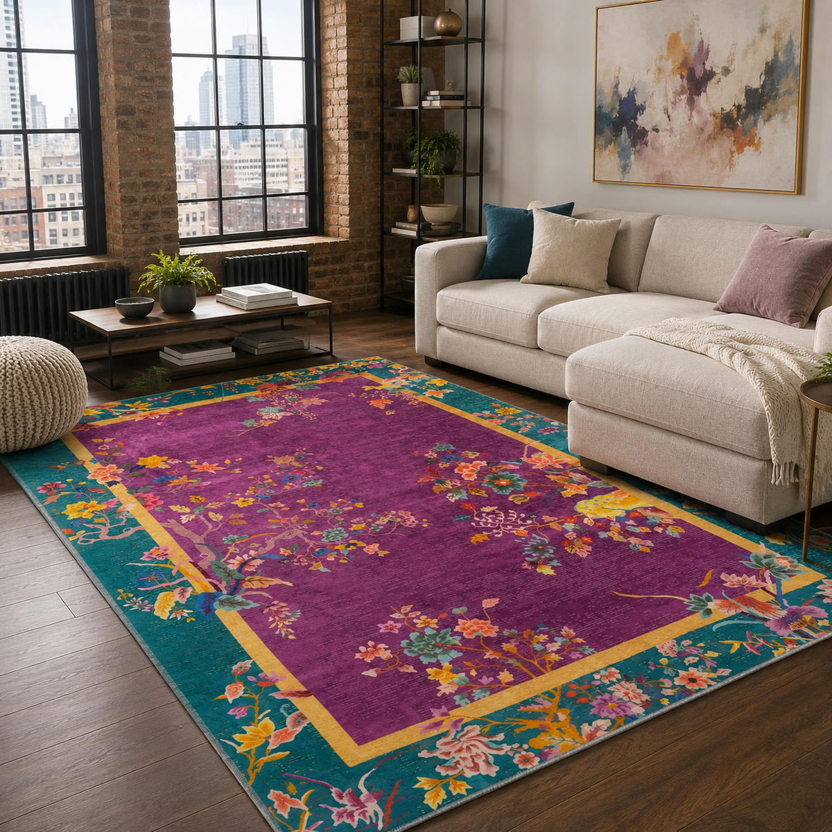 Tapis Classique Gris Lavable Lorena, vue 10