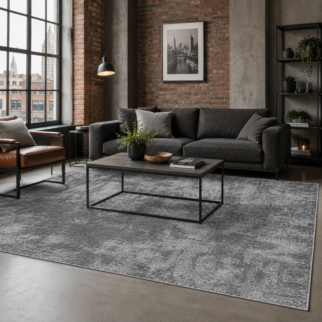 Tapis Moderne Gris Lavable Anouk, vue 4