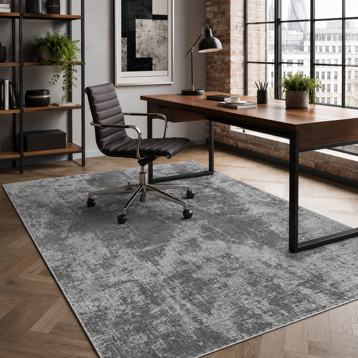 Tapis Moderne Gris Lavable Anouk, vue 7