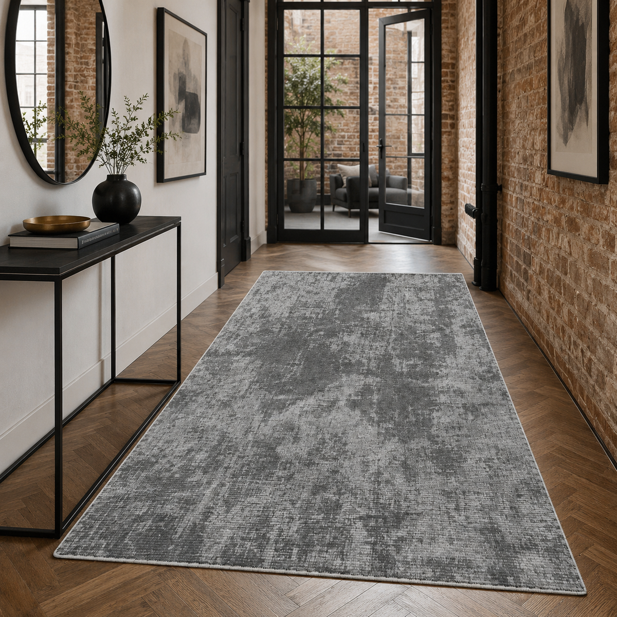 Tapis Moderne Gris Lavable Anouk, vue 9