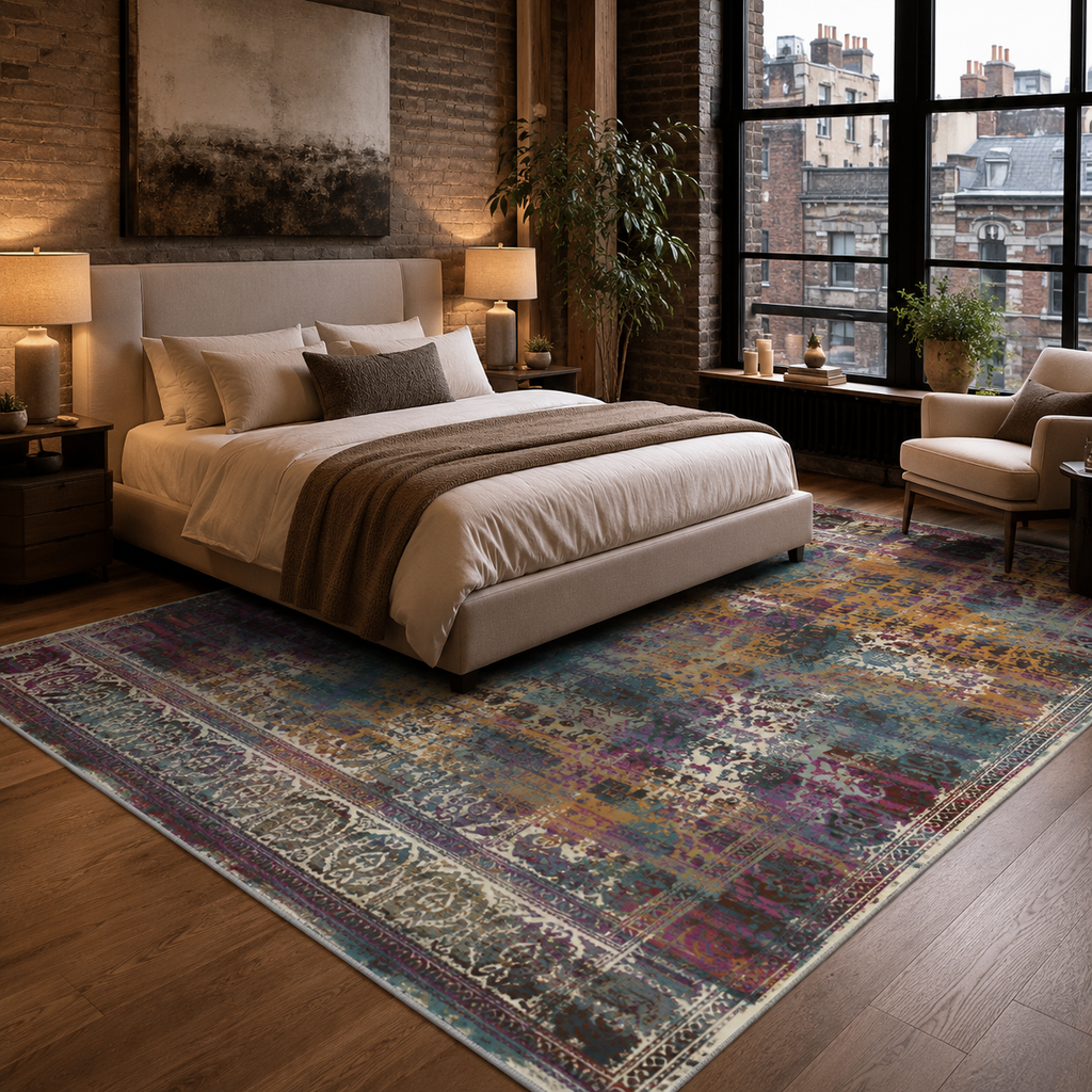 Tapis Classique Vintage Gris Lavable Alma, vue 4