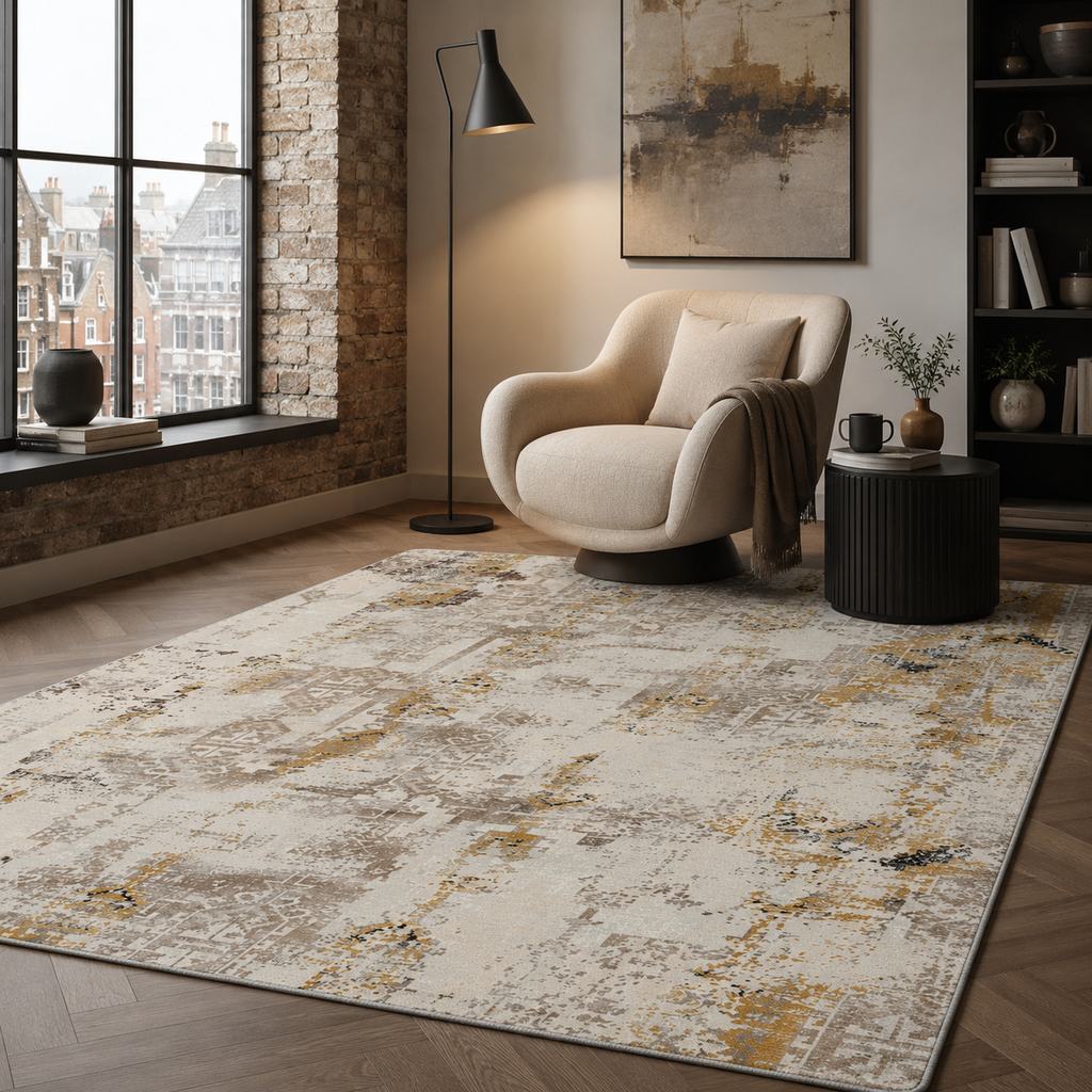 Tapis Ethnique Vintage Bleu Marine Lavable Héloïse, vue 8