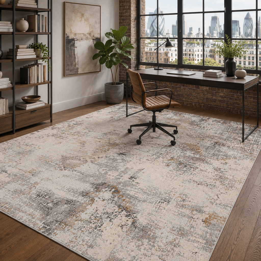 Tapis Ethnique Vintage Bleu Marine Lavable Zoé, vue 7