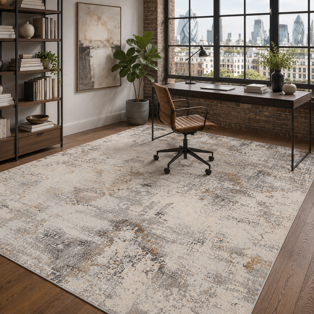 Tapis Ethnique Vintage Bleu Marine Lavable Zoé, vue 7