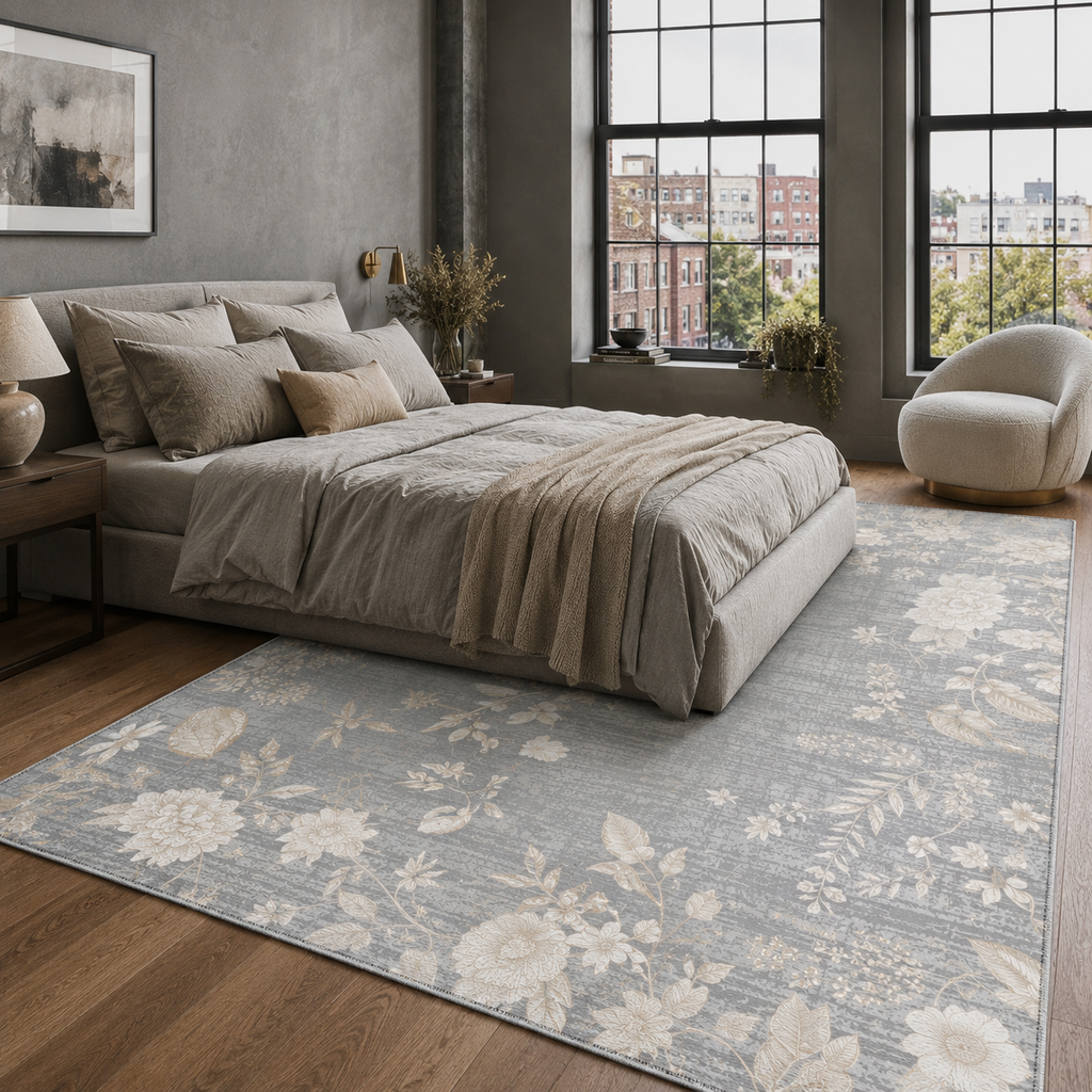 Tapis Classique Gris Lavable Nathalie, vue 4