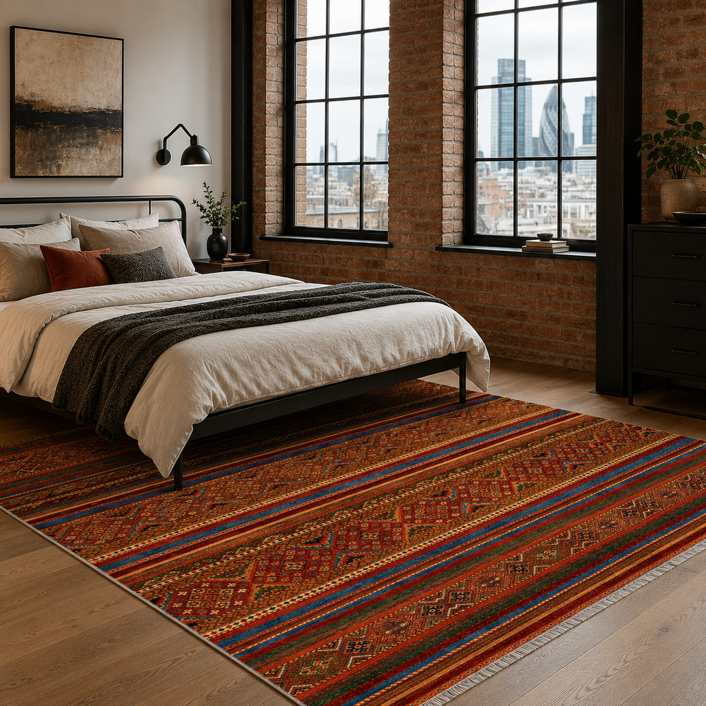 Tapis Ethnique Vintage Bordeaux Lavable Élia, vue 5