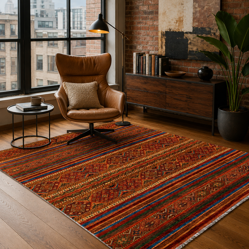 Tapis Ethnique Vintage Bordeaux Lavable Élia, vue 7