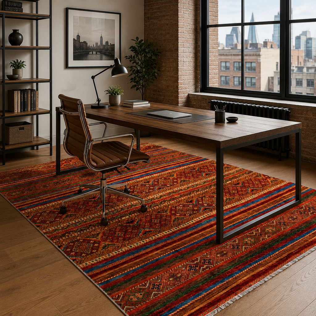 Tapis Ethnique Vintage Bordeaux Lavable Élia, vue 8
