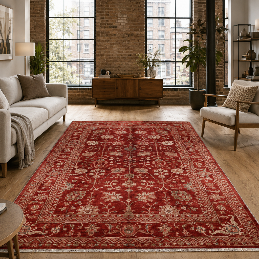 Tapis Ethnique Vintage Bordeaux Lavable Isaure, vue 3