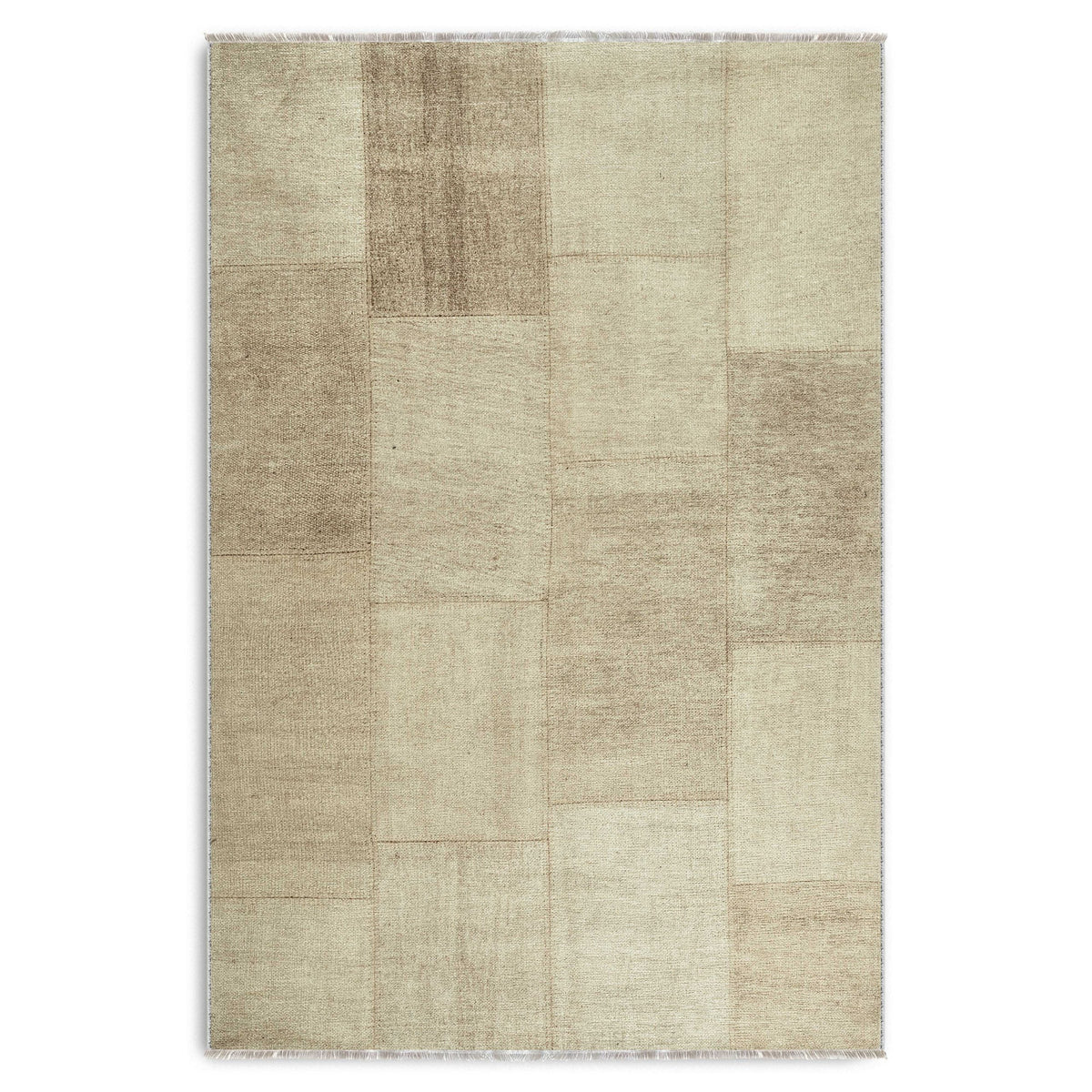 Détail du motif du tapis ethnique vintage crème et blanc lavable Elsa