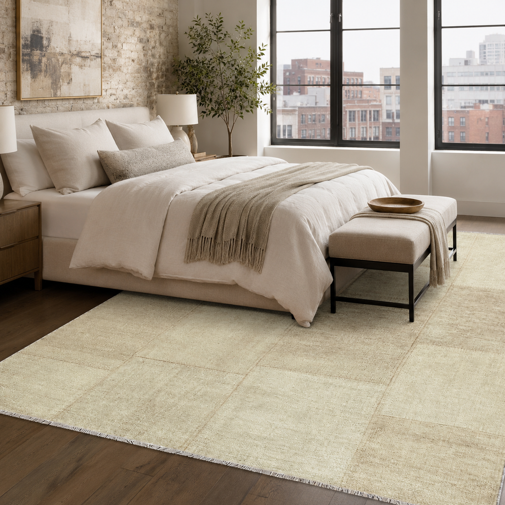 Tapis Ethnique Vintage Crème et Blanc Lavable Elsa, vue 5