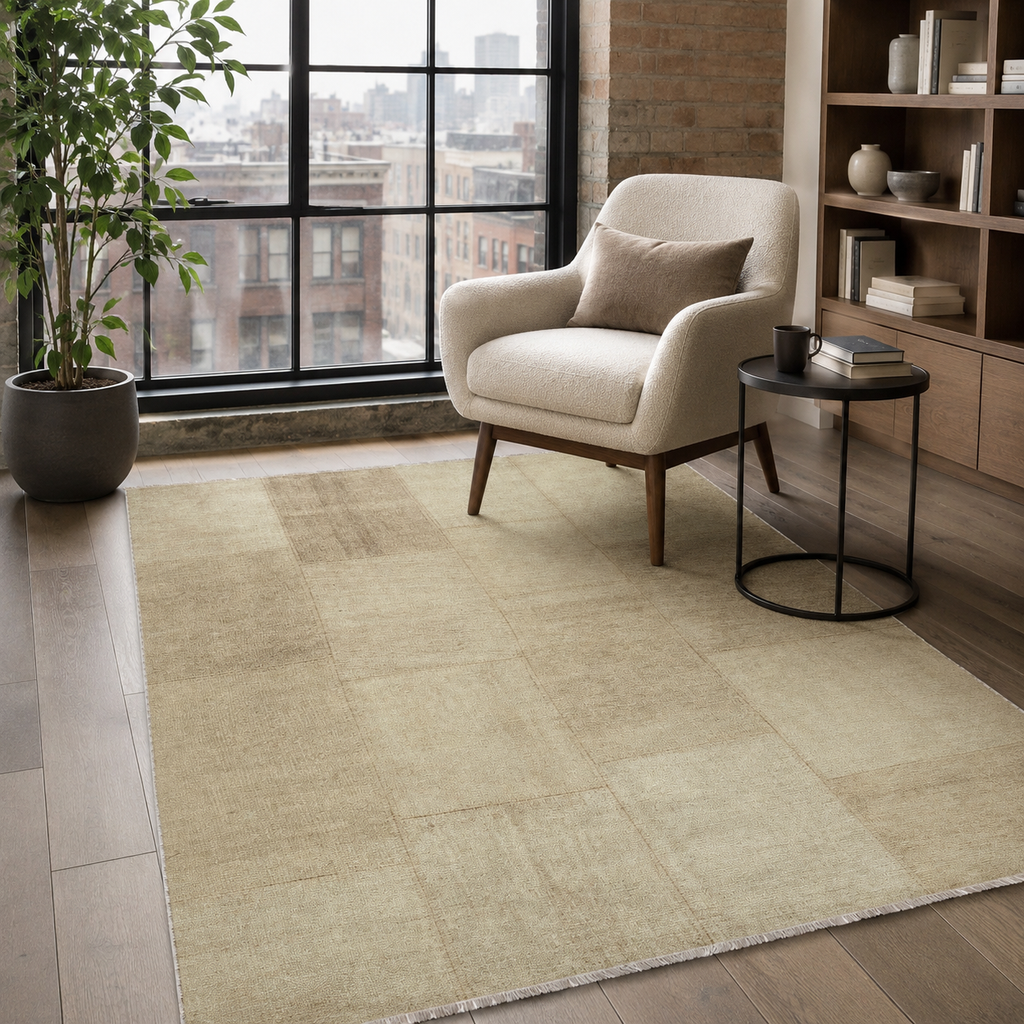 Tapis Ethnique Vintage Crème et Blanc Lavable Elsa, vue 7