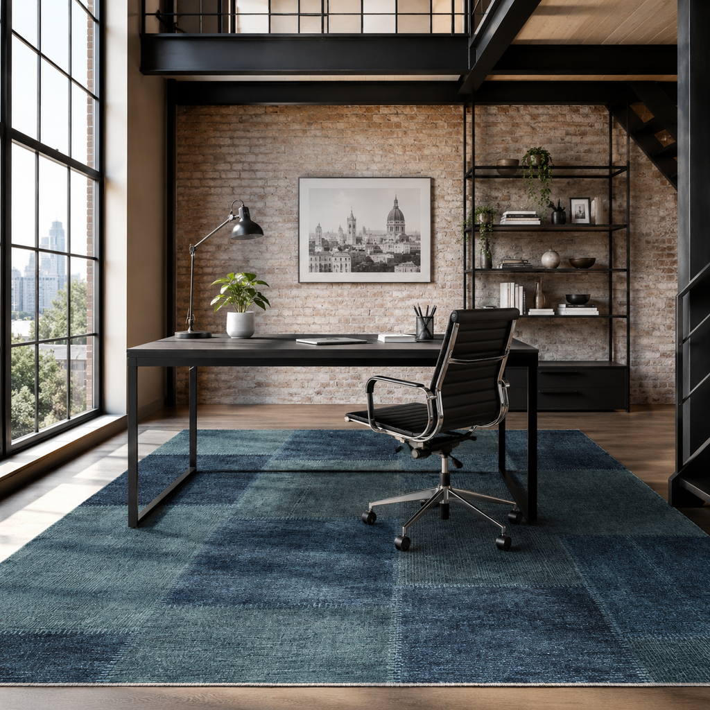 Tapis Ethnique Vintage Bleu Marine Lavable Capri, vue 7