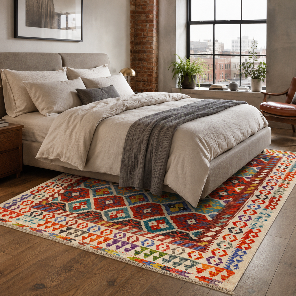Tapis Ethnique Vintage Bordeaux Lavable Nolia, vue 5