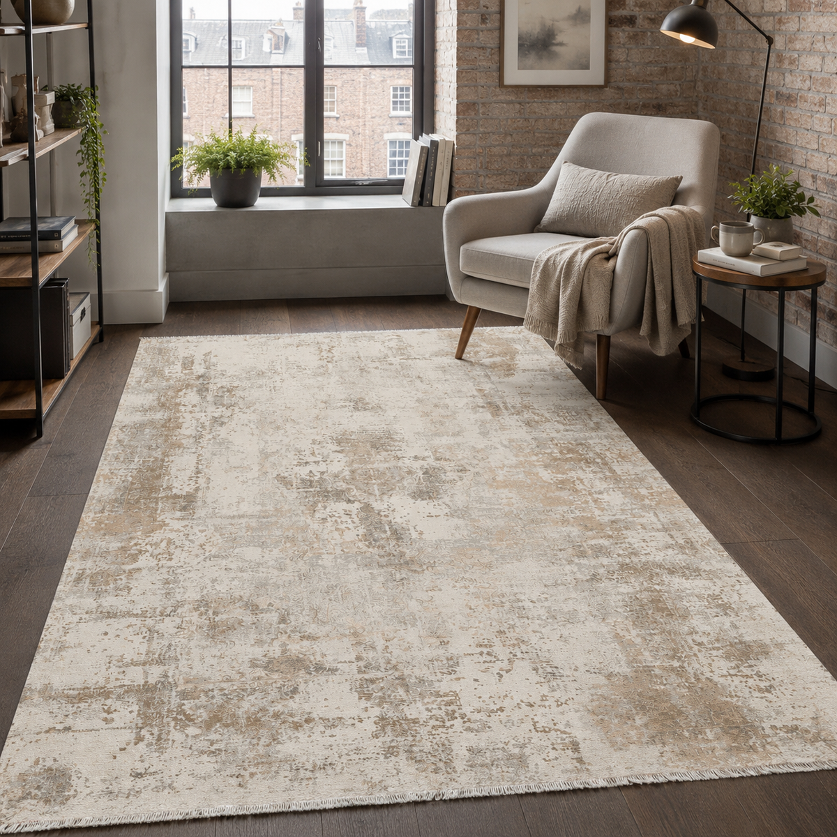 Tapis Ethnique Vintage Bleu Marine Lavable Amina, vue 7