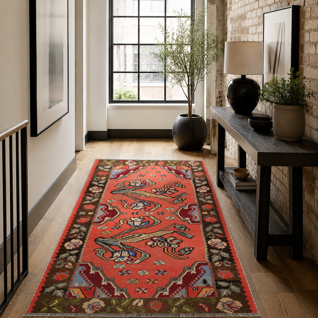 Tapis Ethnique Vintage Bordeaux Lavable Lior, vue 9