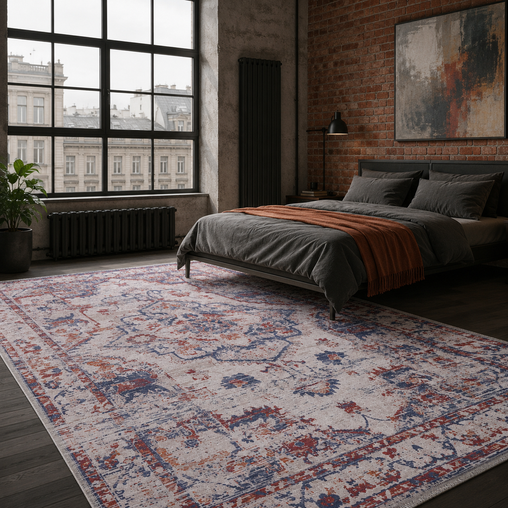 Tapis Abstrait Gris Lavable Nélia, vue 3