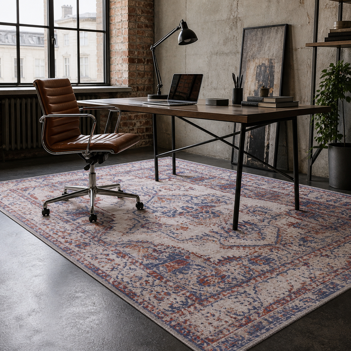 Tapis Abstrait Gris Lavable Nélia, vue 5