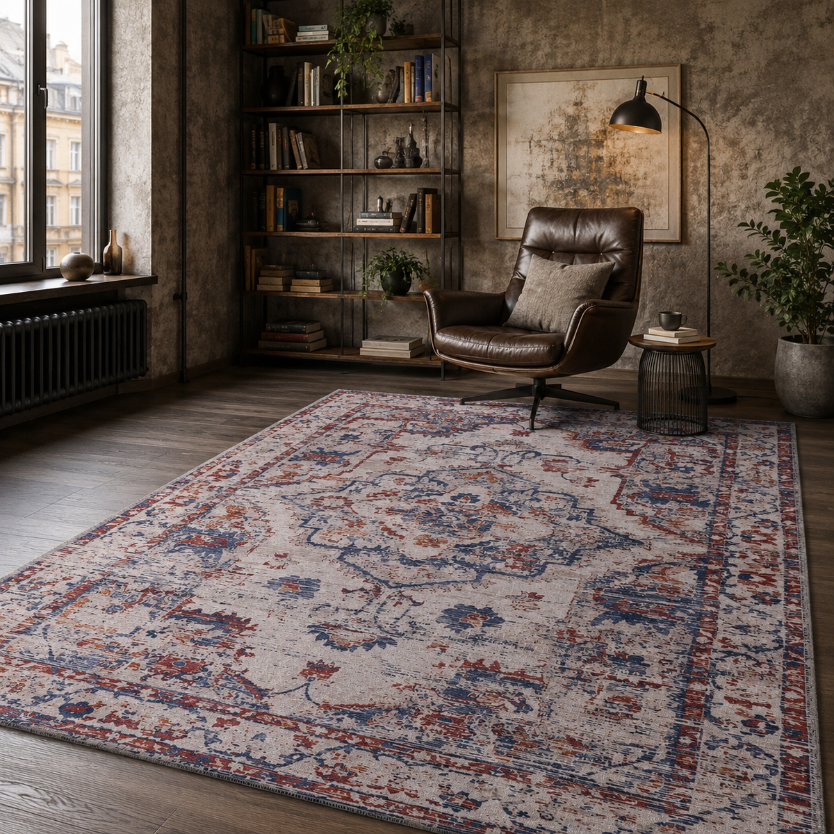 Tapis Abstrait Gris Lavable Nélia, vue 6
