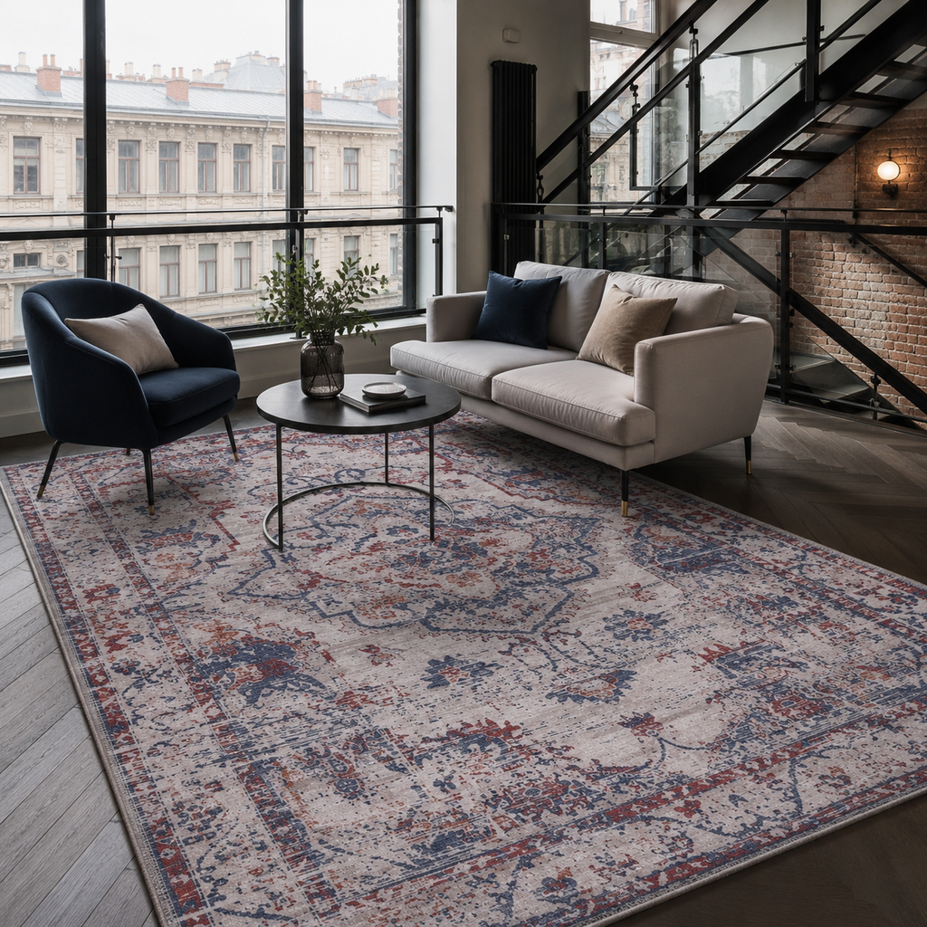 Tapis Abstrait Gris Lavable Nélia, vue 10
