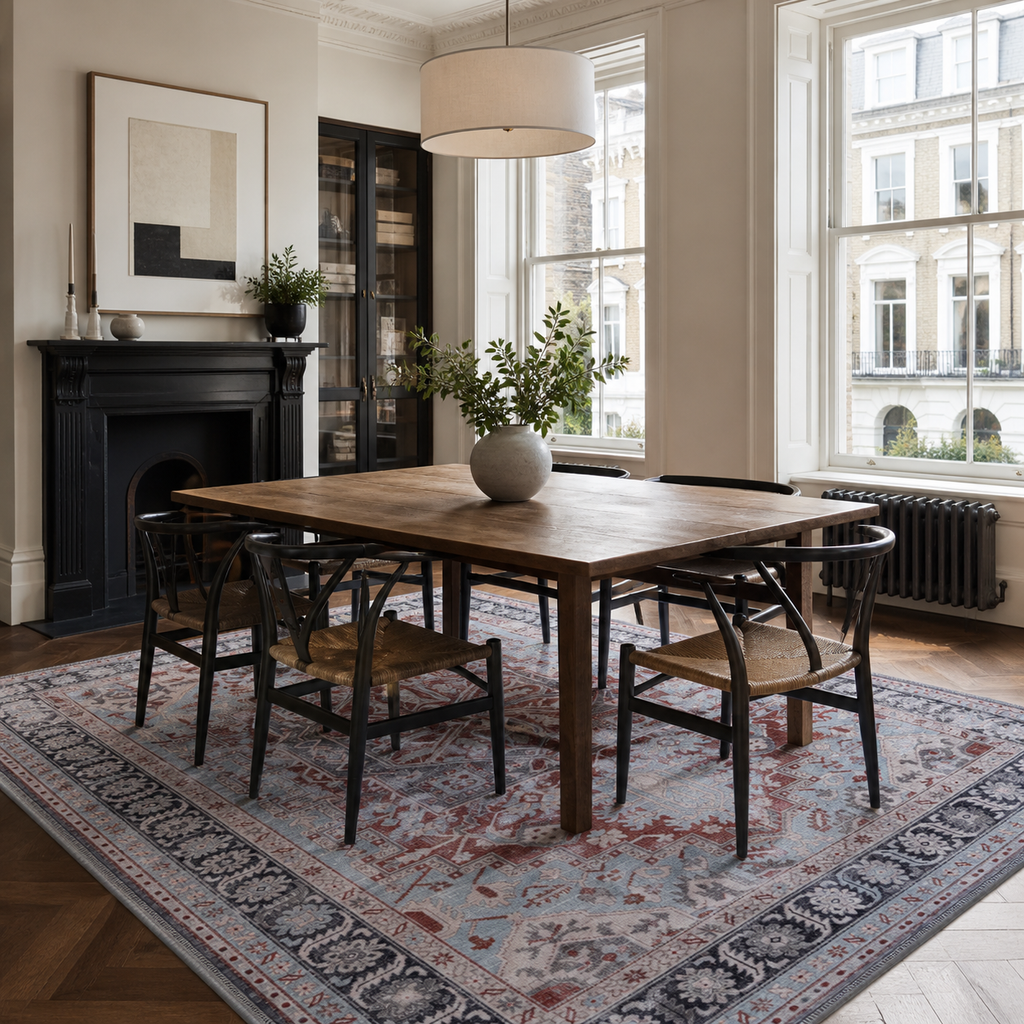 Tapis Ethnique Crème et Blanc Lavable Laurette, vue 4
