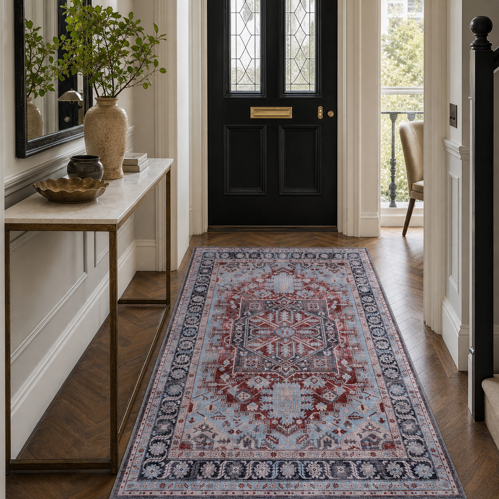 Tapis Ethnique Crème et Blanc Lavable Laurette, vue 5