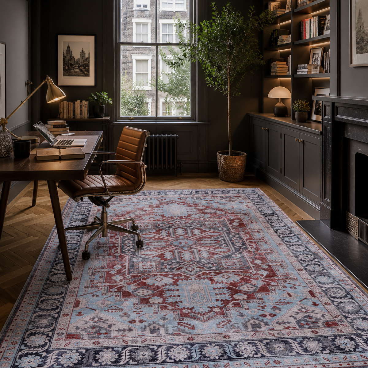 Tapis Ethnique Crème et Blanc Lavable Laurette, vue 6