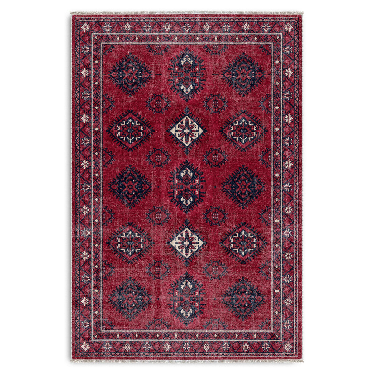 Tapis Ethnique Bordeaux Lavable Aliénor, vue 10
