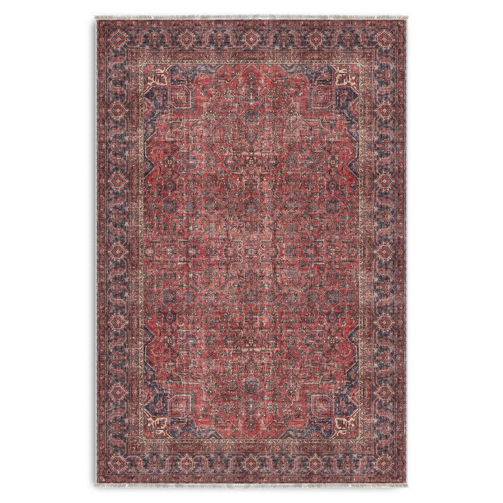 Tapis Vintage Bordeaux Lavable Baya, vue 10