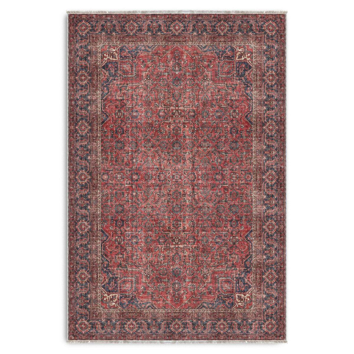 Tapis Vintage Bordeaux Lavable Baya, vue 10