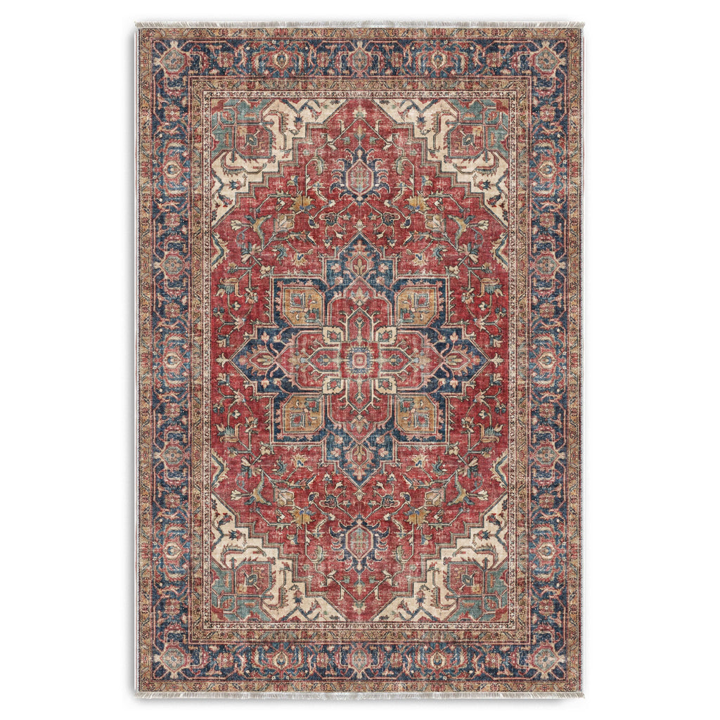 Tapis Classique Crème et Blanc Lavable Eline, vue 10