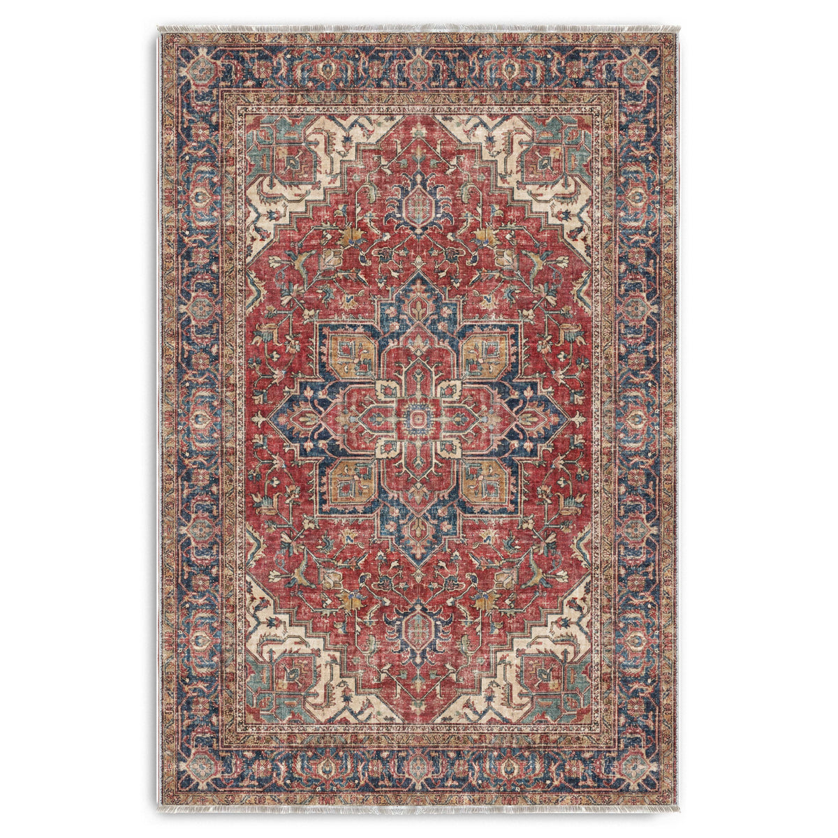 Tapis Classique Crème et Blanc Lavable Eline, vue 10