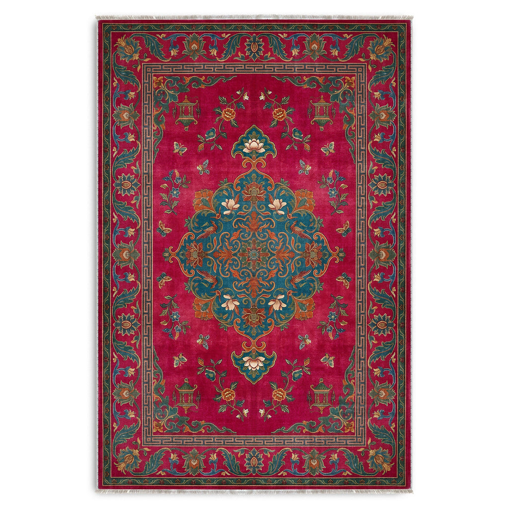 Tapis Géométrique Moderne Bordeaux Lavable Elvire, vue 10