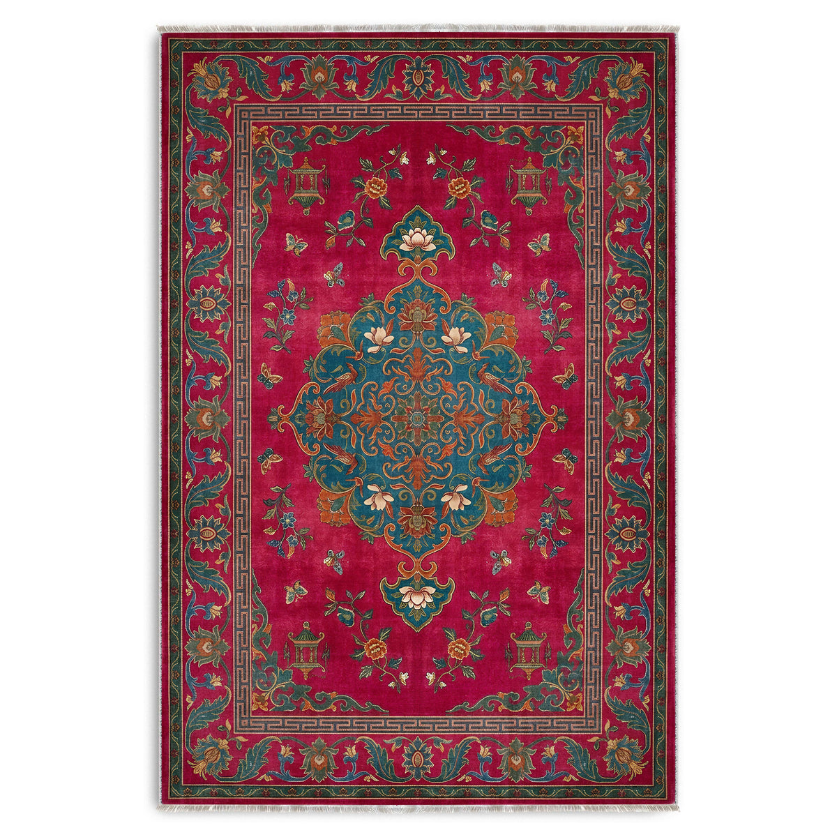 Tapis Géométrique Moderne Bordeaux Lavable Elvire, vue 10