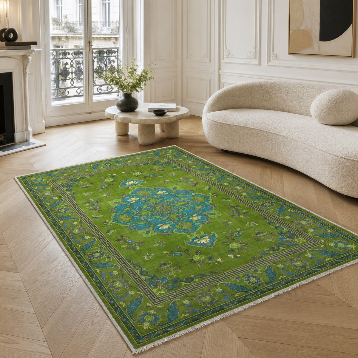 Tapis Classique Gris Lavable Azalée, vue 3