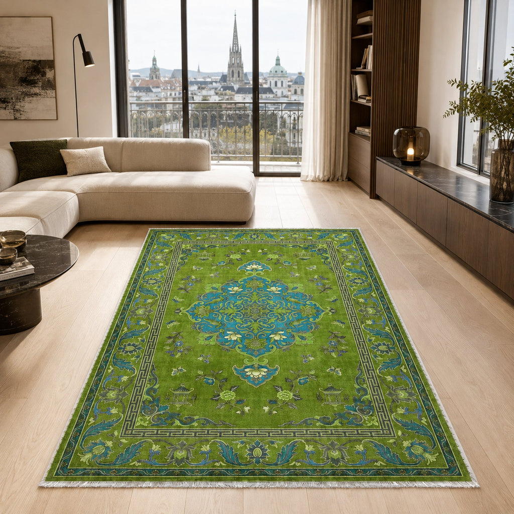 Tapis Classique Gris Lavable Azalée, vue 5