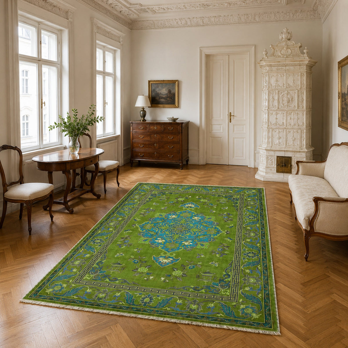 Tapis Classique Gris Lavable Azalée, vue 6
