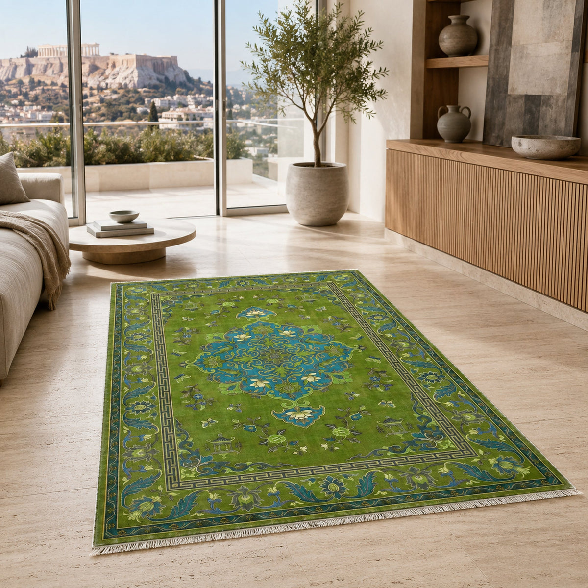Tapis Classique Gris Lavable Azalée, vue 7