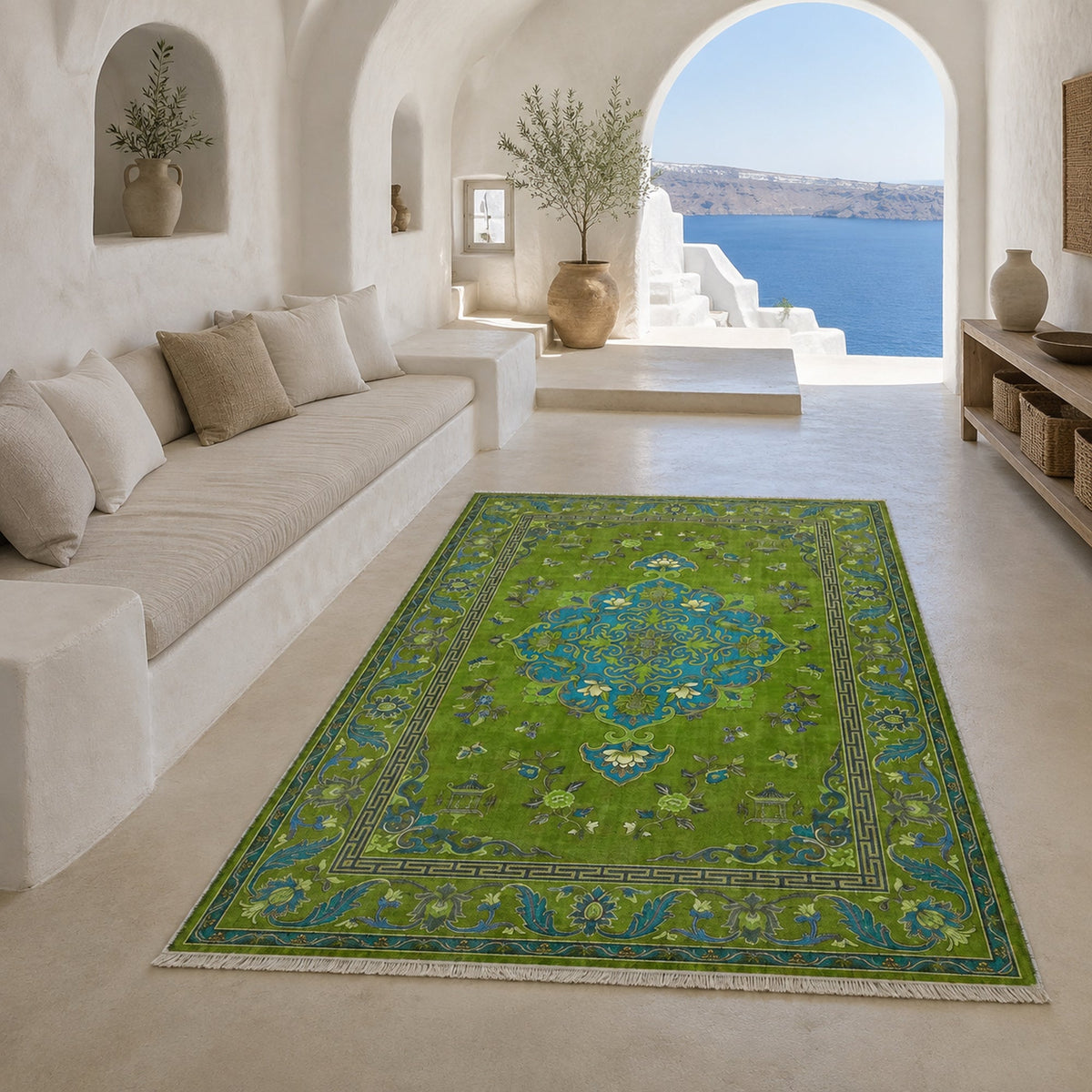 Tapis Classique Gris Lavable Azalée, vue 8